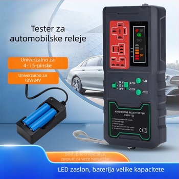 Automobilski detektor releja s LED prikazom, 12V/24V, baterija velike kapacitete