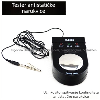 Model 498 Antistatički tester za narukvicu na zapešću (s kabelom/bez kabla) uzemljivački mjerni instrument