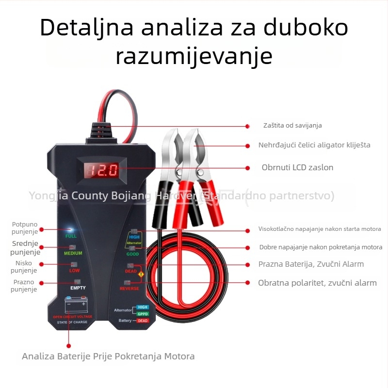 Gilco 805A test baterija 12V, digitalni alat za dijagnostiku kvarova automobila, 4-20V, -20 do 50°C