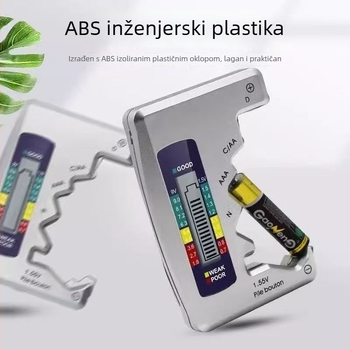 Unaprijedeni tester kapaciteta baterije s LCD zaslonom i detektorom negativnih iona – digitalni detektor za suhe baterije (bez napajanja)