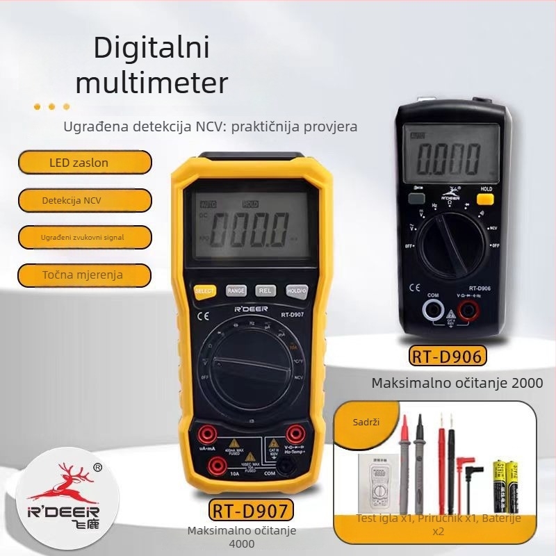 Multimetar s digitalnim zaslonom – visoka preciznost, inteligentan, univerzalni električni mjerni instrument za električare