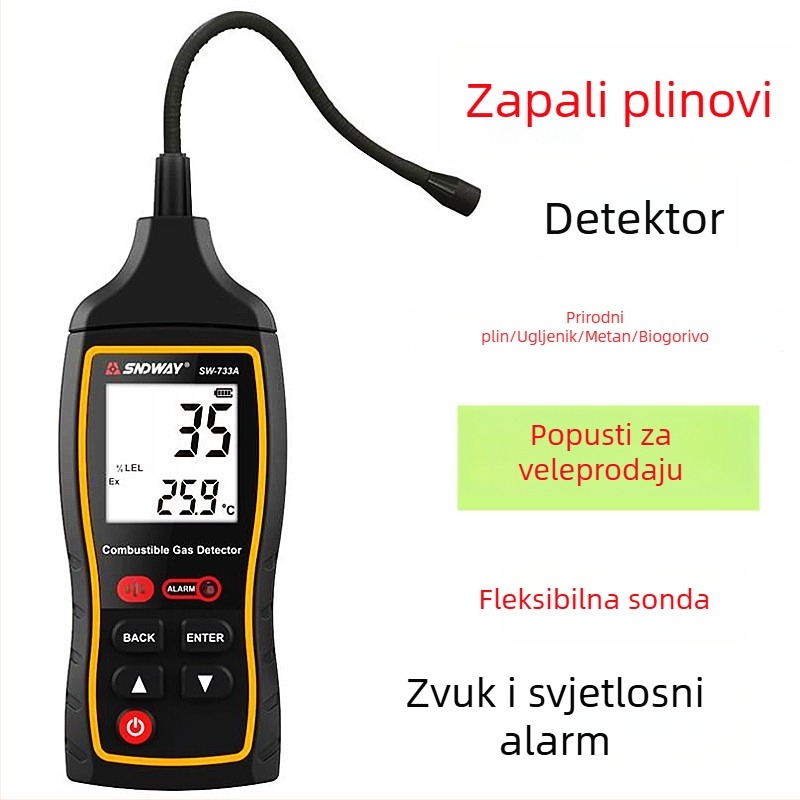 Shendawei SW-733A Detektor zapaljivih plinova – CO, CO2, CH4 i sumpor