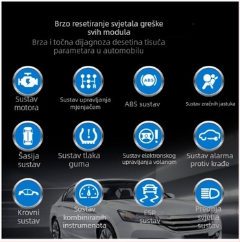 VW dijagnostički alat za cijeli sustav vozila, OBD2 dijagnostika i provjera baterije, model SL103, 6–16V, radna temperatura −20°C do 60°C