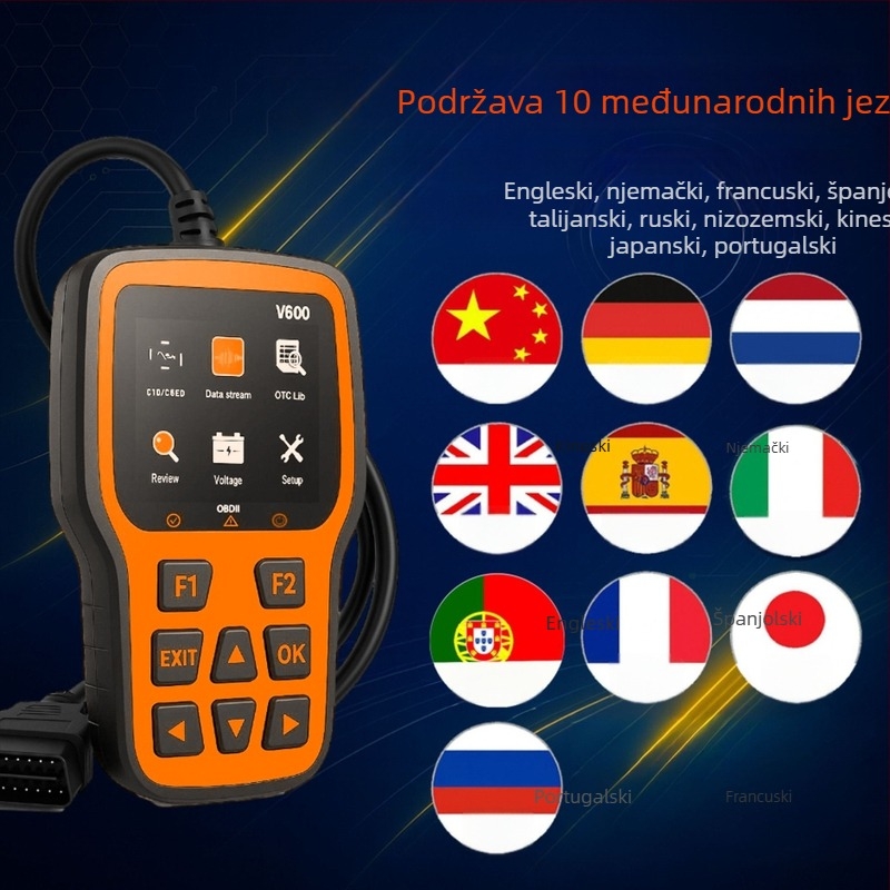 OBD2 alat za dijagnostiku kvarova automobila V600 tvrtke Obdxpert, 12V, -30°C do 70°C, kompatibilan s OBD-II/EOBD
