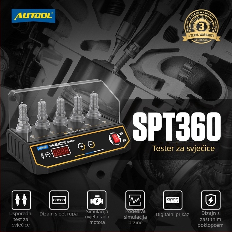 AUTOOL SPT360 detektor svjećice za paljenje, napajanje 110/220V, sustav detekcije svjećica