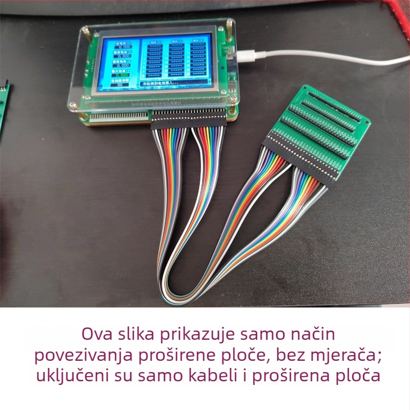 HD-002 Digitalni tester napona ćelije za baterijske pakete serije 1–24, dva mjerni raspona 0,3–9 V i 0,3–25 V, točnost ±0,003 V, napajanje 5 V 2 A.