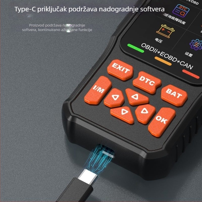 M525 OBD2 instrument za dijagnostiku motora, 9-16V, -20 do 65°C, kompatibilan sa svim modelima
