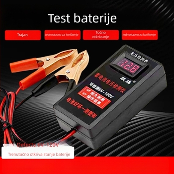 Detektor napona baterije i voltmetar za olovno-kiselinske baterije, raspon 6V–120V, prijenosno, marka Leaping Flag