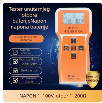 RC3563 Tester unutarnje otpornosti i napona baterije za 18650 Li-ion i LiFePO4 ćelije — visoke preciznosti