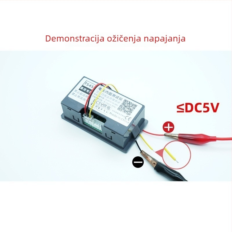 TS457 DC četverožični tester otpornosti baterije, mjerenje napona i unutarnjeg otpora 0-45V