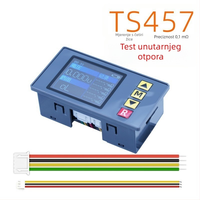 TS457 DC četverožični tester otpornosti baterije, mjerenje napona i unutarnjeg otpora 0-45V