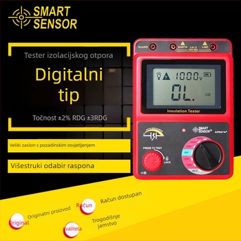 AR907A+ digitalni megohmmetar za mjerenje otpora izolacije, visokovoltni ispitni napon 2500V, točnost ±5%