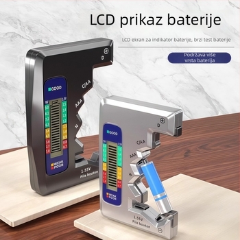 Detektor snage baterije s mjerenjem kapaciteta i digitalnim prikazom preostale snage