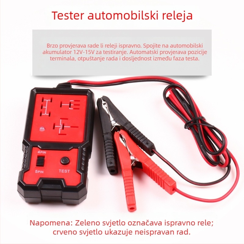 Automobilski tester releja i analizator kvarova, 12V/24V, 4-pinski i 5-pinski