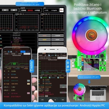 DL24 digitalni tester konstantnog toka s digitalnim zaslonom, voltmetrom i ampermetrom, USB tester i detektor kapaciteta baterije