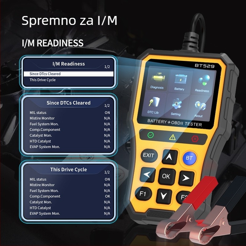 Uređaj za dijagnostiku kvarova motora (Ymiot Bt529, 5-30 V, univerzalni tip, radna temperatura 0-60°C)