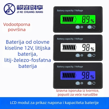 Vodootporan voltmetar i mjerač snage s LCD zaslonom, raspon napona 6-100V