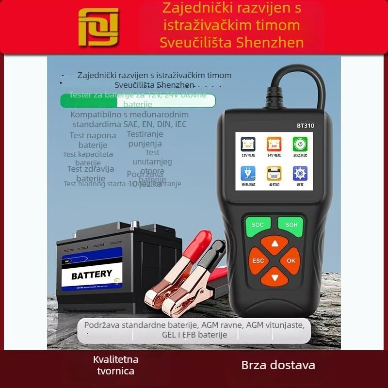 BT310 OBDII tester baterije za automobil – dijagnostika napona baterije, stanje baterije, 9–35V, -20°C do 60°C