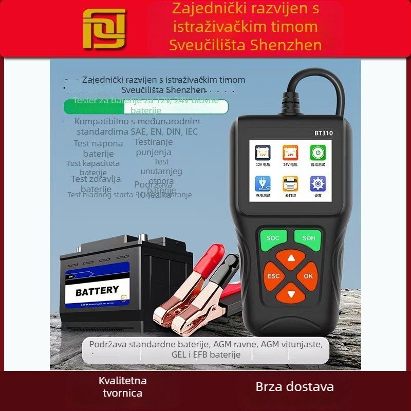 BT310 OBDII tester baterije za automobil – dijagnostika napona baterije, stanje baterije, 9–35V, -20°C do 60°C