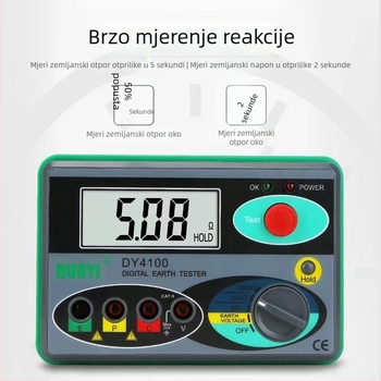 One More DY4100 Digitalni mjerač otpora uzemljenja – Profesionalna, studentska i kućna upotreba