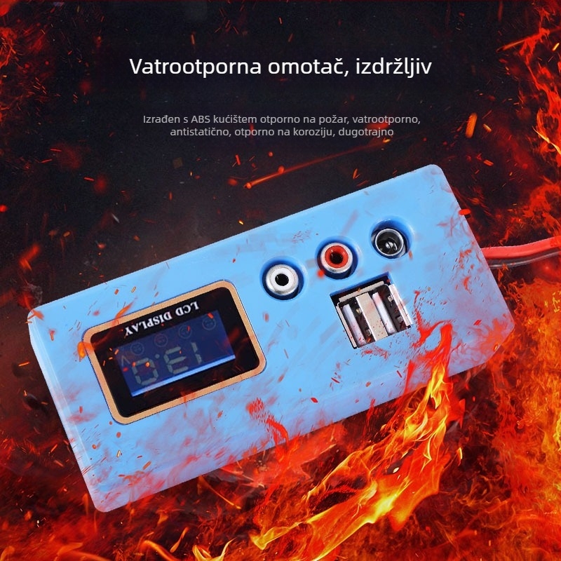 Yoshikawa 12V auto punjač s detektorom napona, punjač za litijeve baterije, ulaz 110-220V, izlaz 5V/12V