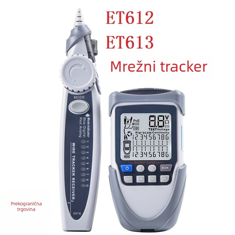ET612 Ethernet kabelski tražilica s LCD zaslonom; ET613 tester napona baterije i PoE