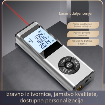 Laserski mjerač dometa, CJ serija, kompakti alat s litijskom baterijom za punjenje, memorija do 20 zapisa, za kućne projekte i mjerenja