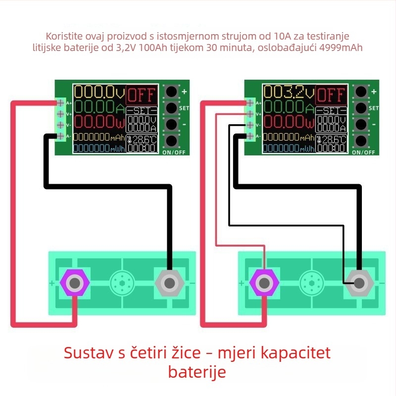 1,77-inčni kolorni zaslon, CNC opterećenje 150 W, 20 A, četverovodični sustav za testiranje starenja baterija snage