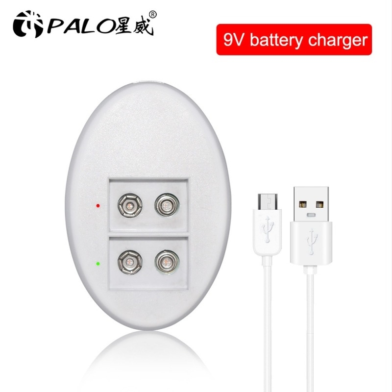USB pametni punjač za 9V baterije, 2 utora, ulaz 5V 1A, izlaz 9V