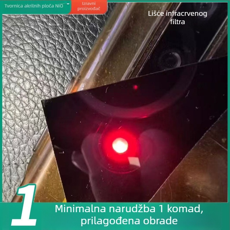 Panel infracrvenog filtra za opremu – ploča od akrilne i polikarbonatne; blokira vidljivu svjetlost, propušta infracrveno zračenje.