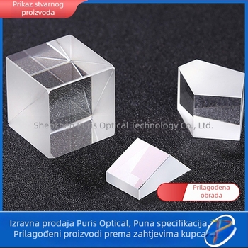 Set prizmi: trokutasta reflektirajuća prizma, izoscelna prizma, jednakostrana prizma, spektroskop s premazom i filtrom