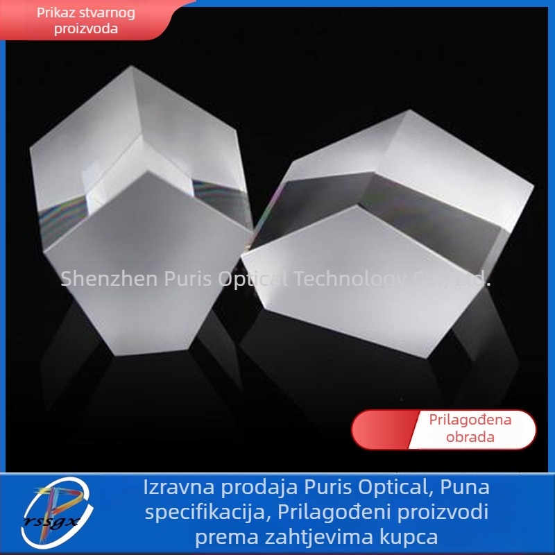 Set prizmi: trokutasta reflektirajuća prizma, izoscelna prizma, jednakostrana prizma, spektroskop s premazom i filtrom