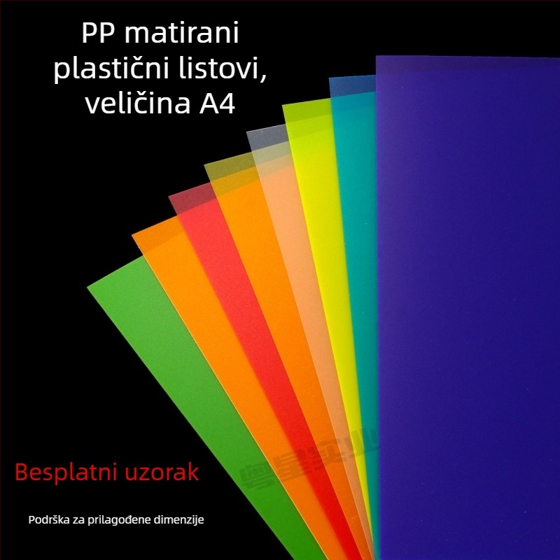 PVC list s prozirnim i mat završnim slojem; vatrootporan; debljina 0,3 mm (proziran) ili 0,5 mm (mat); materijal PVC/PP; pogodan za tisak, laminiranje i graviranje
