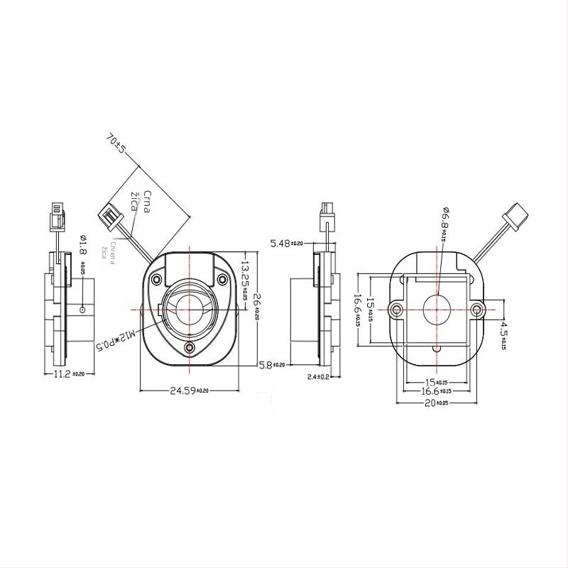 Mrežna IP kamera za nadzor s dnevno/noćnim načinom, M12 nosač, IR-CUT dvostruki filter objektiva, prilagodljiv uski filter