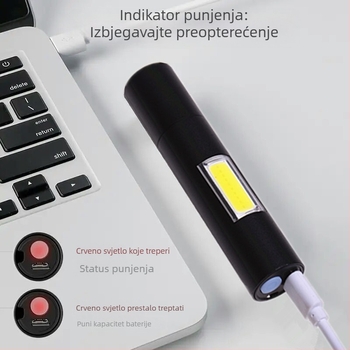 Wood's Lamp 365nm UV ručna LED svjetiljka za detekciju i procjenu, ponovno se puni, 5W, baterija 1000mAh, kućište od aluminijske legure, uključuje punjač
