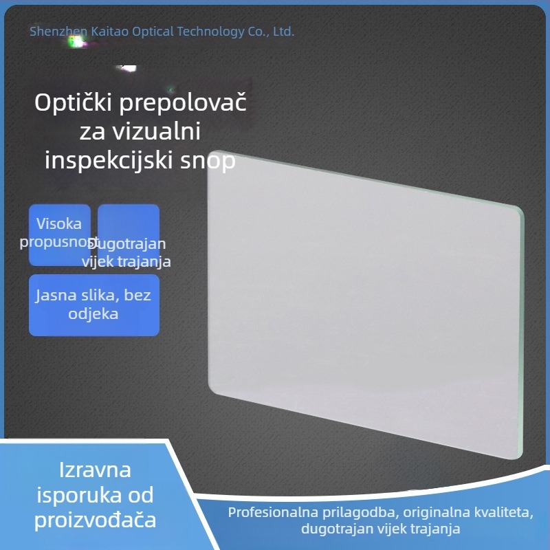 Kaitao Optics polu-reflektirajuća poluprozirna ploča za strojno viđenje, model KT-BS50/50, optička komunikacija, laser, 3D mjerenje, digitalni mikroskop