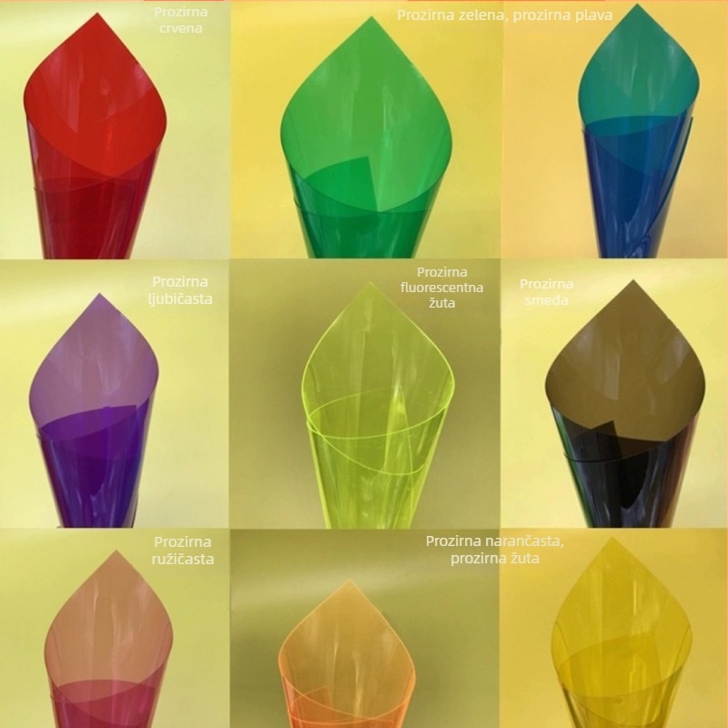 Prozirna PVC boja folija za DIY ručne radove – mat završna obrada, otisak kartica boja