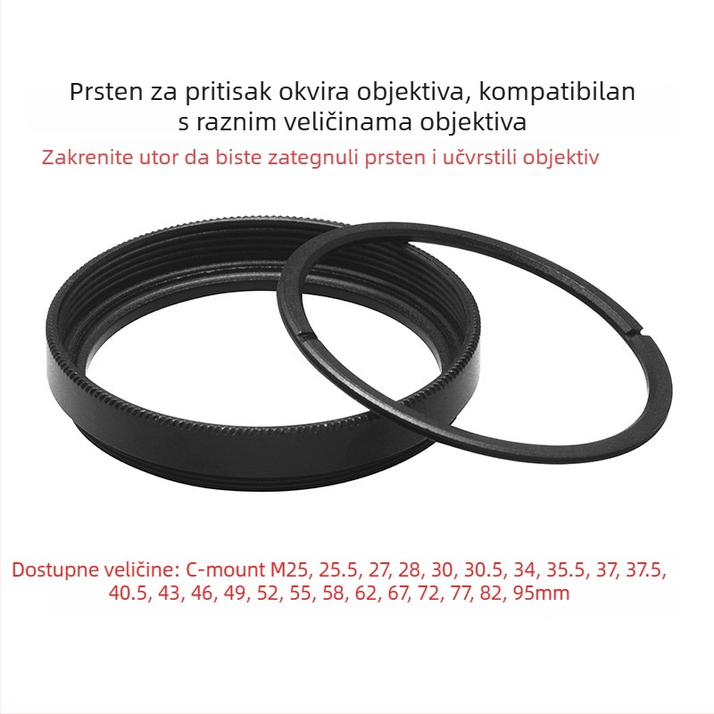 Industrijski okvir filtra za objektiv za M30.5, 25.4, 25.5, 27, 35.5, 37, 43 i 52 mm – C-mount