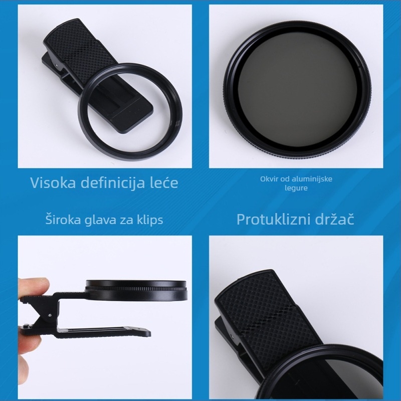 Polarizacijski filter za objektiv kamere (CPL), universalna kompatibilnost, aluminijski okvir i prsten za pritiskanje, optičko staklo leća, podesivi filter protiv odsjaja