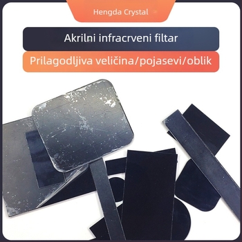 Infračervena akrilna ploča za senzor, PMMA materijal, prilagođena obrada; infracrveni filter 700/710/780 nm, propusnost 90%, debljina 0,5–2,0 mm