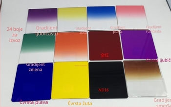 Set kvadratnih gradijentnih filtera za kameru — gradijentni filter, OEM obrada, kompatibilan s više bajonetima