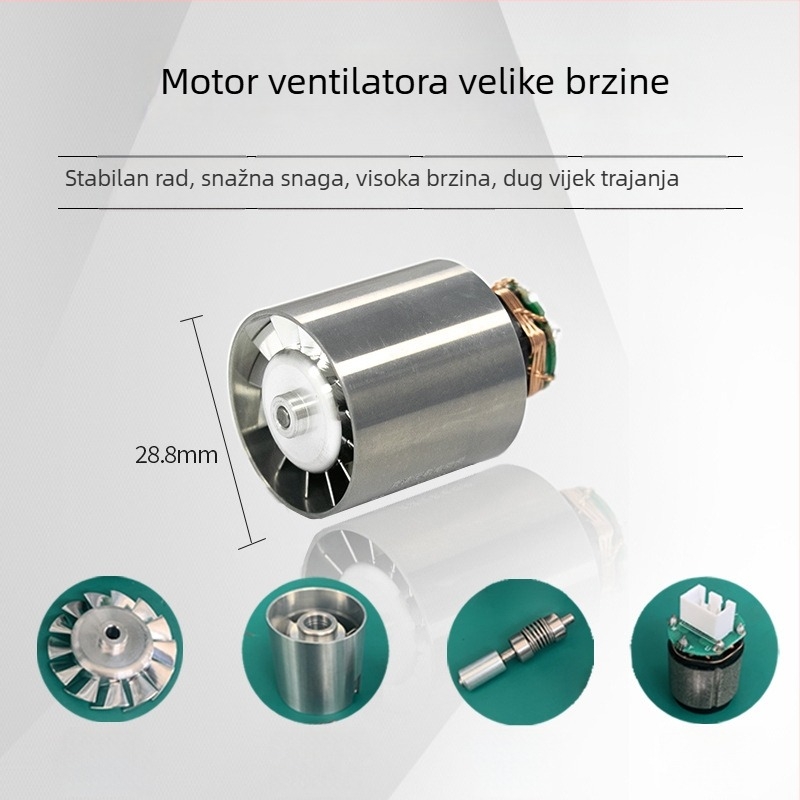Bezčetkasti DC mikro motor visokog brzine — napon do 36V DC; pogodan za sušilo za kosu, ručne ventilatore, bezčetkasti ventilatori i viseće ventilatore