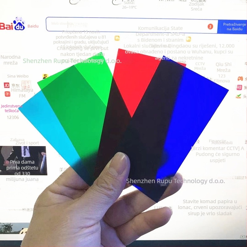 Filtr za pozadinsko osvjetljenje RGB LED i TFT-LCD zaslone — model 123, marka HY; namjena: optika, optoelektronika, rukotvorine, elektroničke igračke