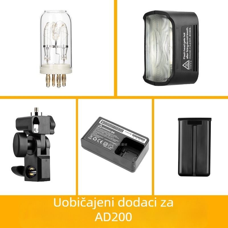 Set dodatne opreme za bljeskalicu God Cow AD200/AD200Pro s baterijom, difuzno kućište, svjetlosna cijev, difuzijska kugla i zaštitni poklopac