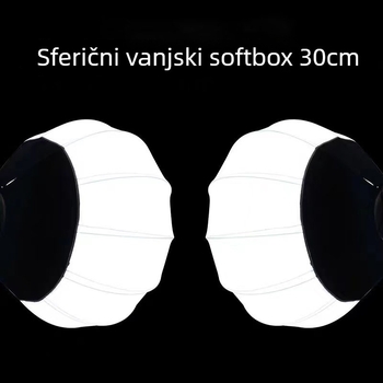 Uređaj za meku svjetlost za fotografiju i prijenos uživo; plastična konstrukcija; maksimalno opterećenje 6–10 kg; težina 650 g