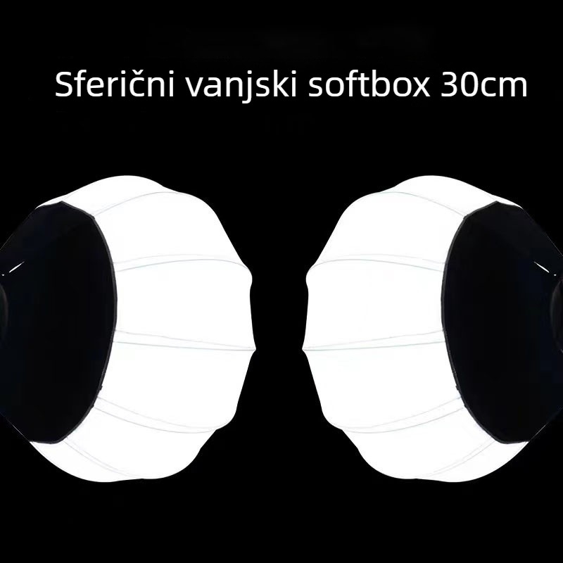 Uređaj za meku svjetlost za fotografiju i prijenos uživo; plastična konstrukcija; maksimalno opterećenje 6–10 kg; težina 650 g