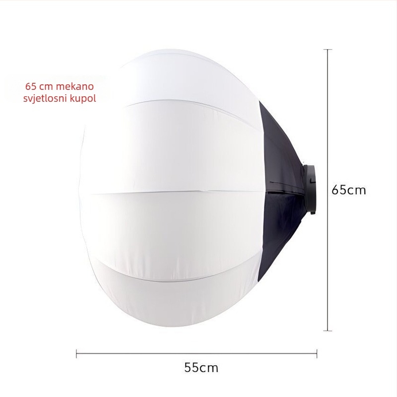 Sferično svjetlo za fotografiju i livestream, difuzna tkanina, nosivost do 2–5 kg