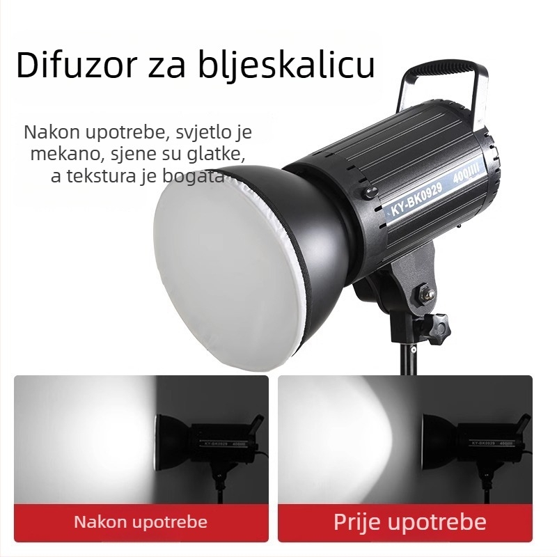 Sjenilo za bljeskalicu za fotografiju s difuzorom od poliestera i mekim osvjetljenjem