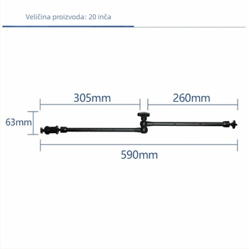 Magic Arm za DV monitor i LCD zaslon — Nehrđajući čelik, 1/4'' vijak, hot shoe, nosivost 2-5 kg