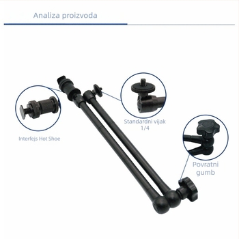 Magic Arm za DV monitor i LCD zaslon — Nehrđajući čelik, 1/4'' vijak, hot shoe, nosivost 2-5 kg